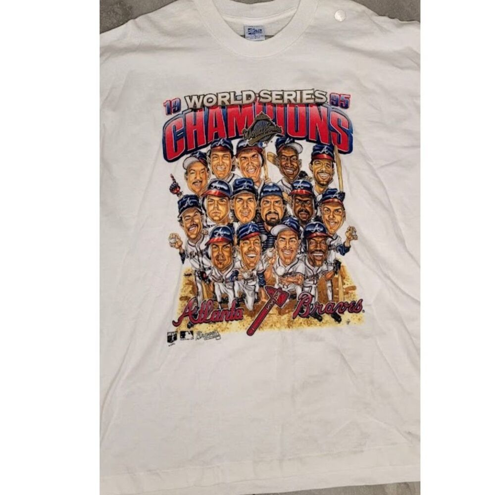 Vintage 1995 Atlanta Braves World Series Champions T-Shirt w/ Tag Sz. XL Tee